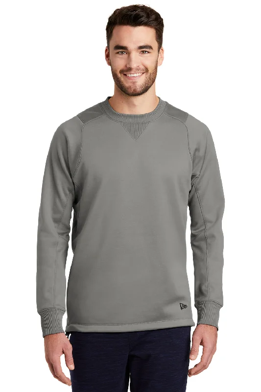 New Era Mens Venue Moisture Wicking Fleece Crewneck Sweatshirt - Shadow Grey - Closeout