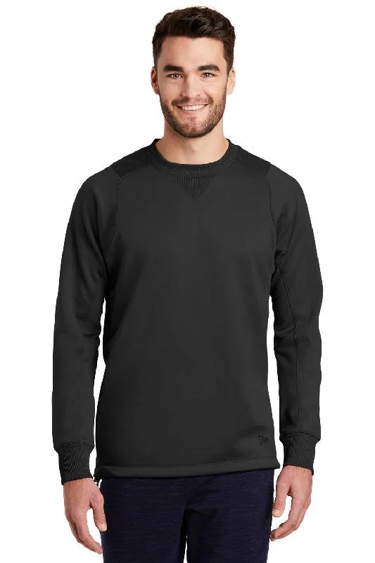 New Era Mens Venue Moisture Wicking Fleece Crewneck Sweatshirt - Black - Closeout