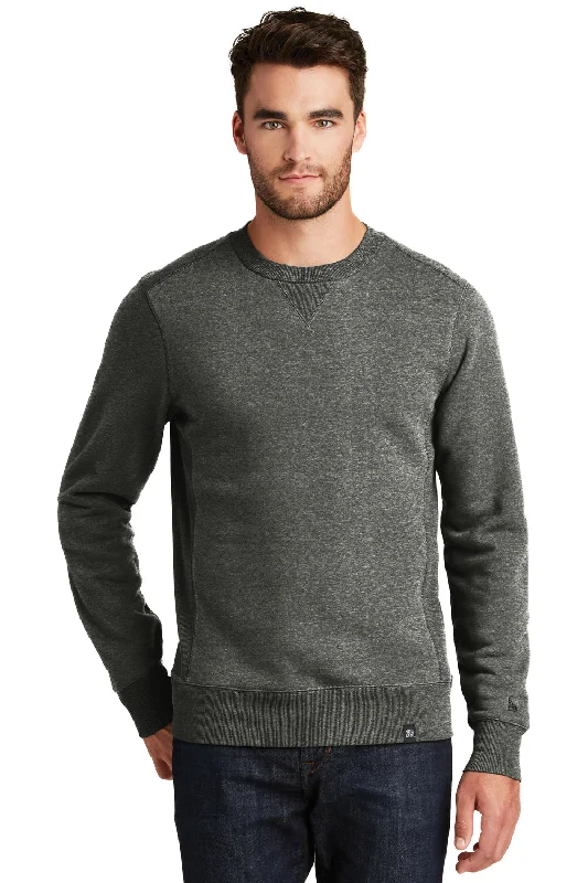 New Era Mens Sueded French Terry Crewneck Sweatshirt - Black Twist