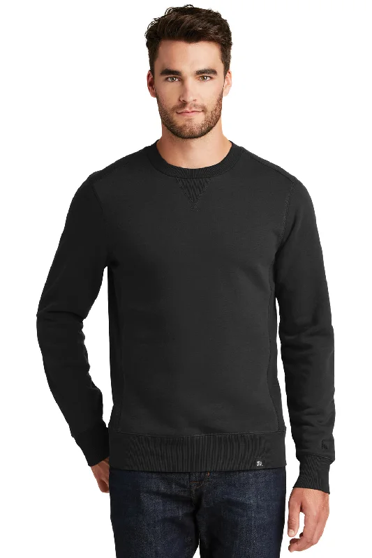 New Era Mens Sueded French Terry Crewneck Sweatshirt - Black