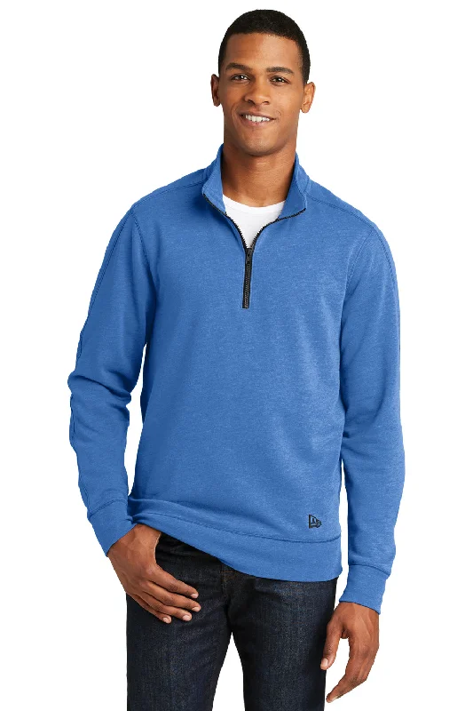 New Era Mens Fleece 1/4 Zip Sweatshirt - Heather Royal Blue