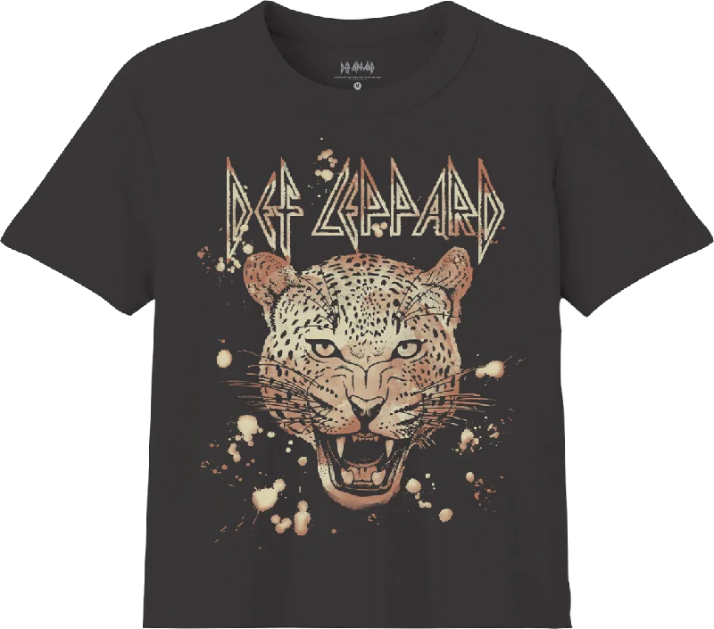 Bleached Leopard Def Leppard Crop Top