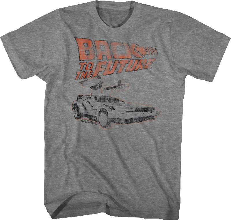 Distressed Logo And DeLorean Back To The Future T-Shirt