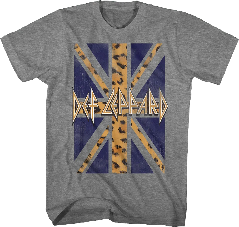 Leopard Print Flag Def Leppard T-Shirt