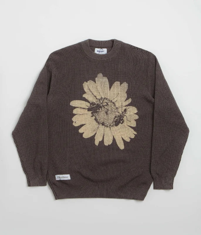 Butter Goods Sunflower Knit Sweatshirt - Charcoal