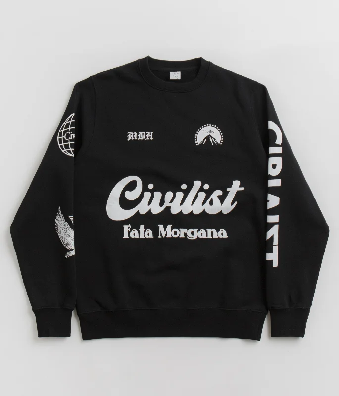 Civilist Fata Morgana Crewneck Sweatshirt - Black