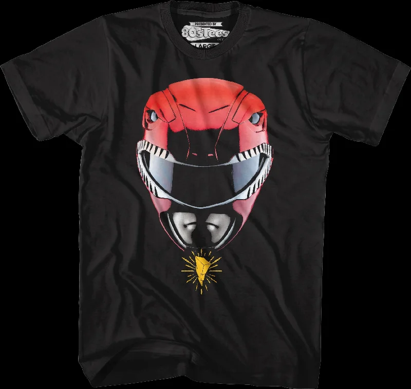 Red Ranger Helmet Mighty Morphin Power Rangers T-Shirt