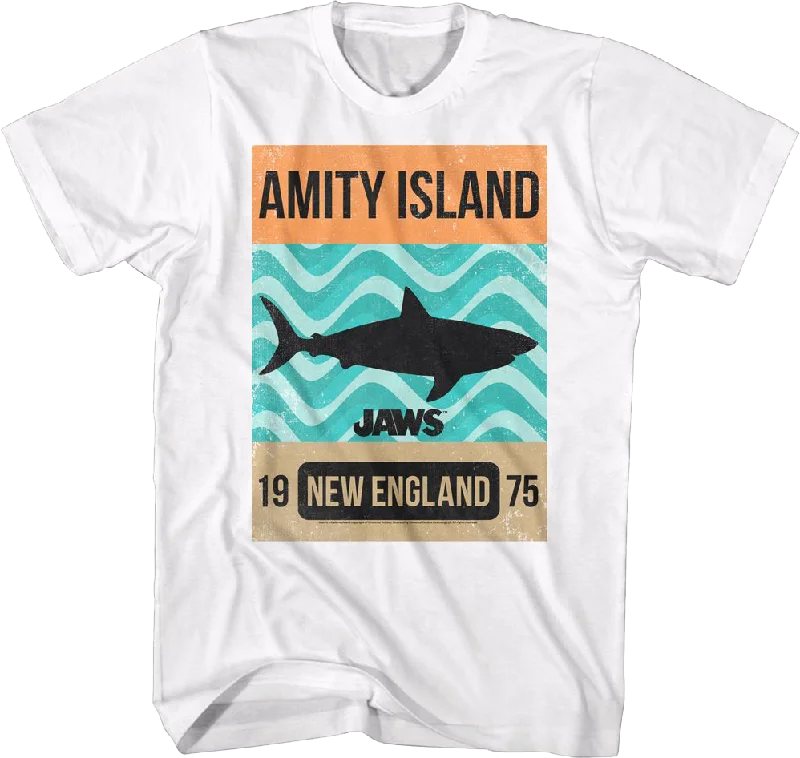 Amity Island Shark Waves Jaws T-Shirt