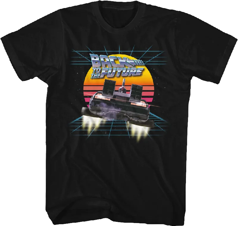 Retro DeLorean And Sunset Back To The Future T-Shirt