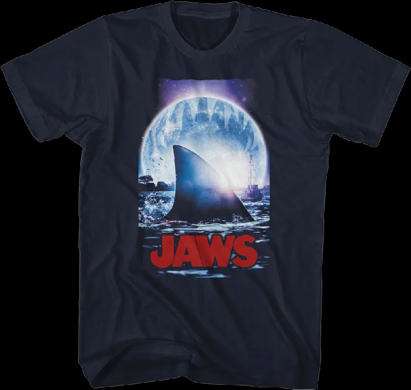 Moonlit Shark Fin Jaws T-Shirt