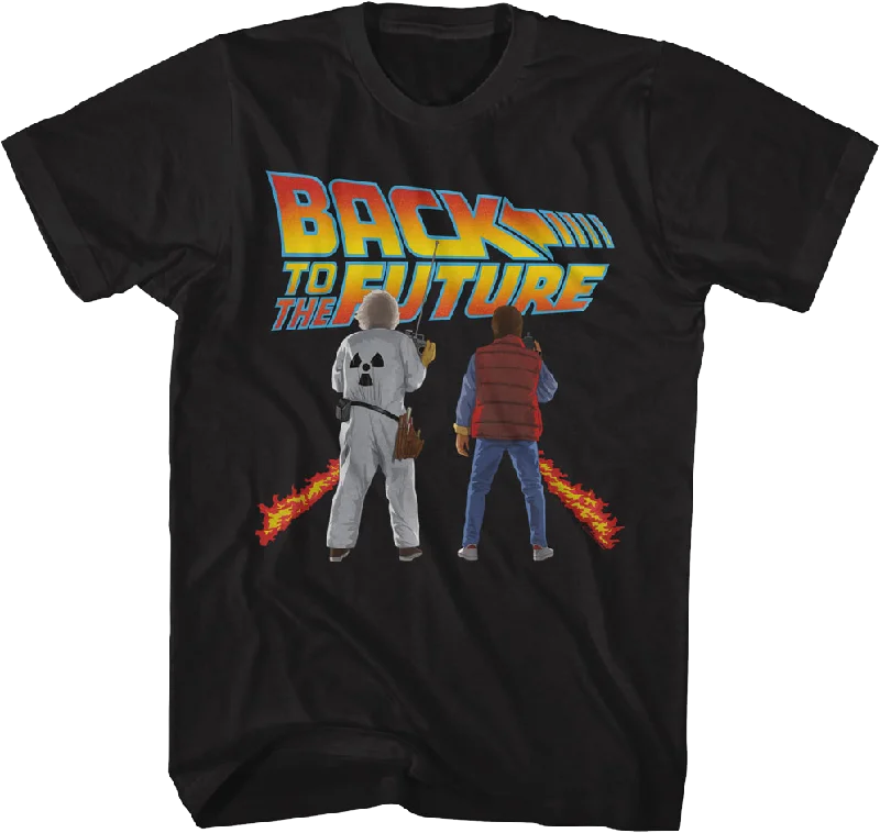 Doc & Marty Fire Tracks Back To The Future T-Shirt