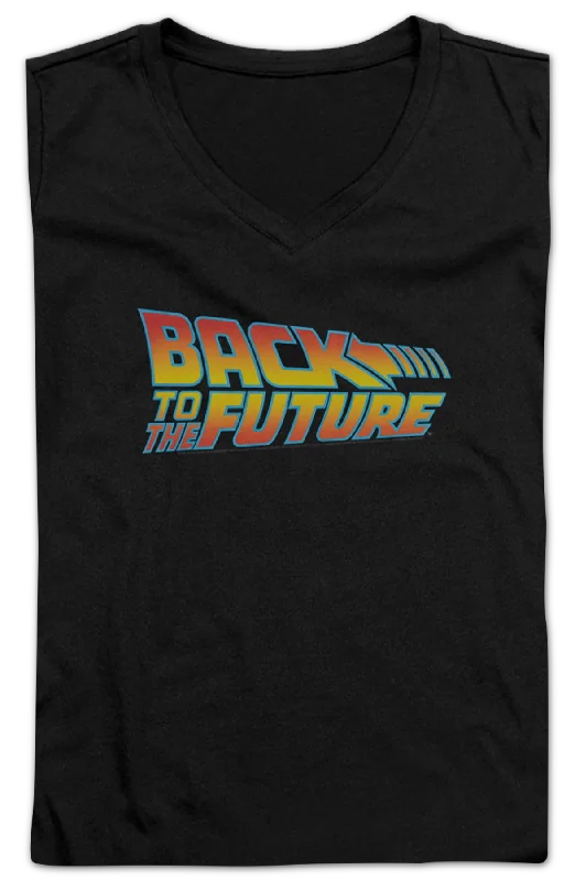 Ladies Logo Back To The Future V-Neck Shirt