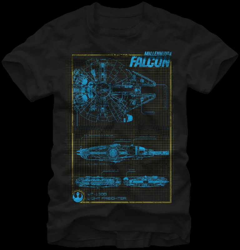 Schematic Millennium Falcon Star Wars T-Shirt