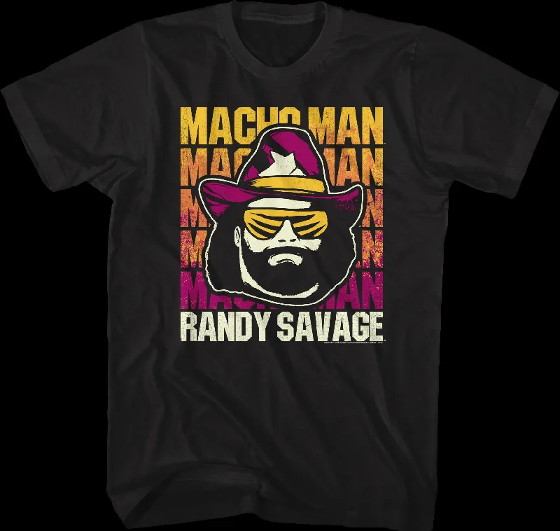 Repeating Macho Man Logo Randy Savage T-Shirt