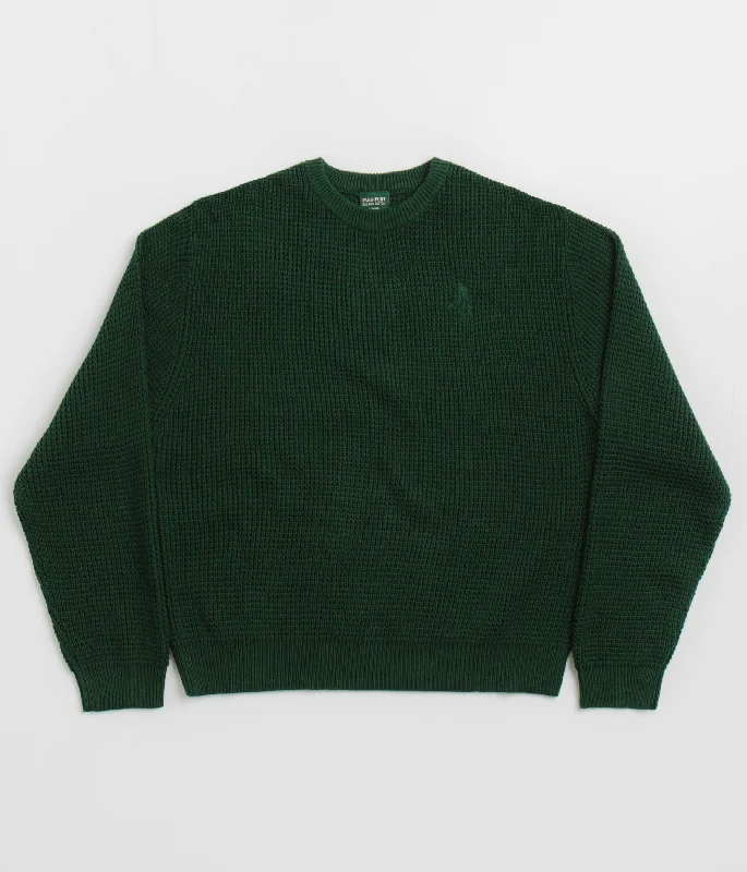 Pass Port Organic Cotton Waffle Knit Sweatshirt - Dark Green