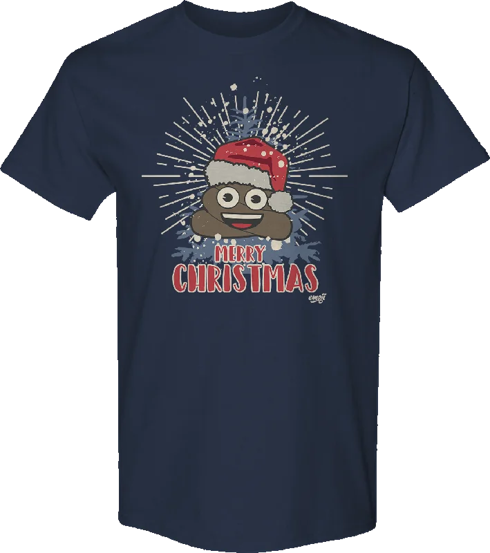 Merry Christmas Smiling Poo Emoji T-Shirt