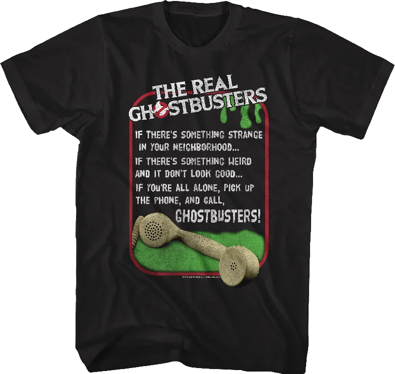 Theme Song Lyrics Real Ghostbusters T-Shirt