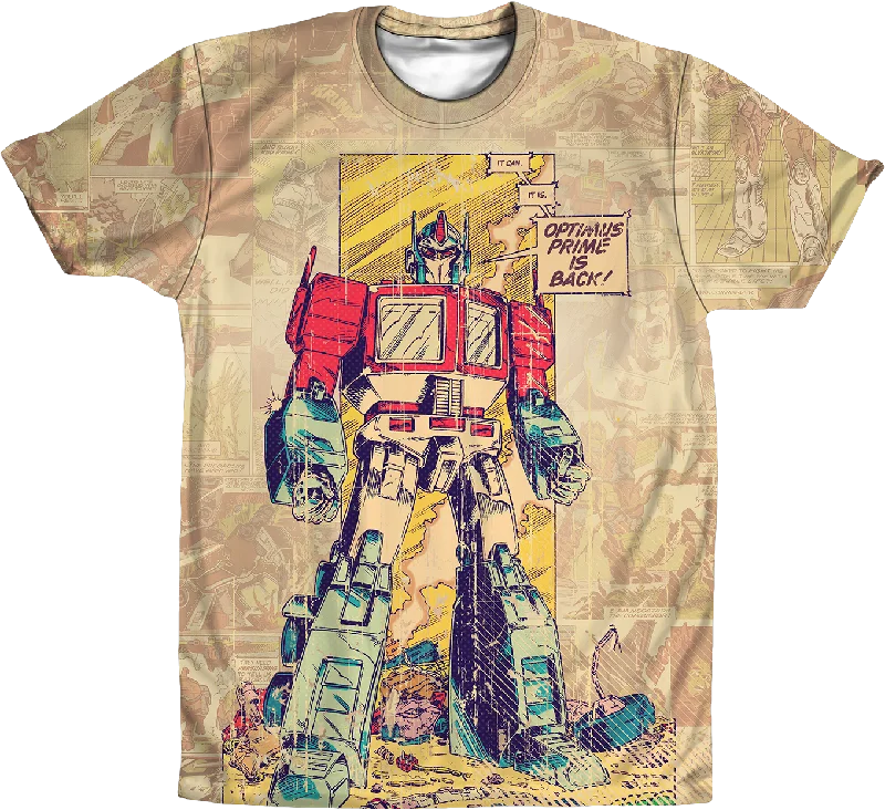 Comic Panel Optimus Prime Transformers Shirt