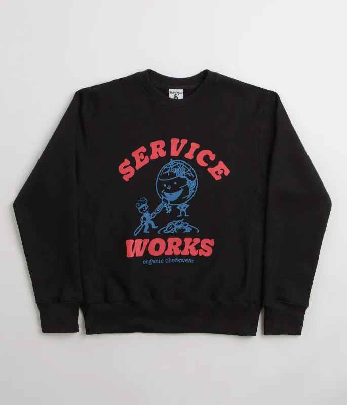 Service Works Organic Chefswear Crewneck Sweatshirt - Black