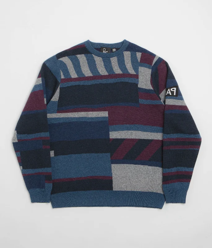 by Parra Patched Your Work Knitted Sweatshirt - Blue