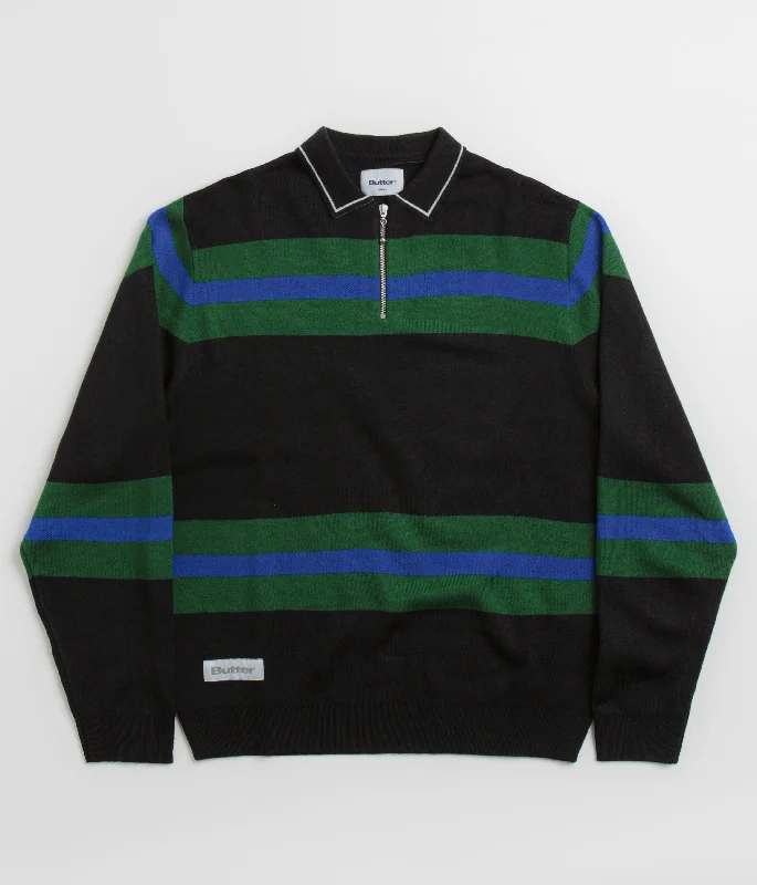 Butter Goods Polo Knit Sweatshirt - Black