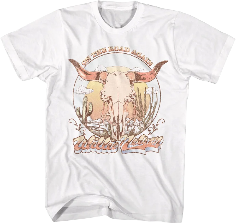 On The Road Again Skull Willie Nelson T-Shirt