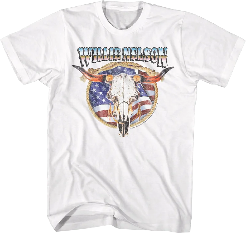 American Cow Skull Willie Nelson T-Shirt