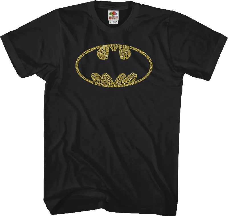 Names In Bat Symbol Batman T-Shirt