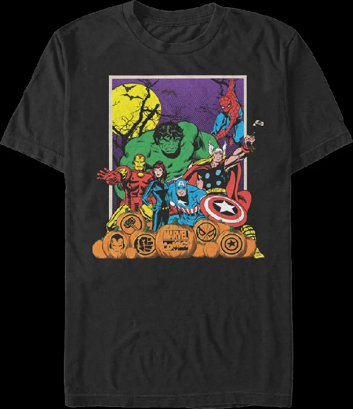 Avengers Halloween Pumpkin Patch Marvel Comics T-Shirt