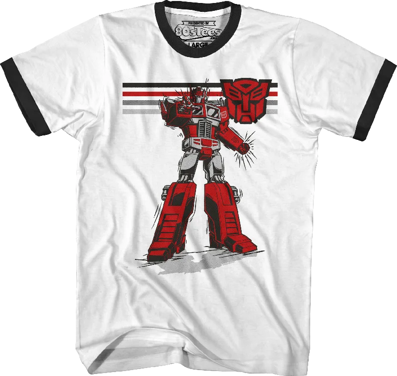 Retro Optimus Prime Transformers Ringer Shirt