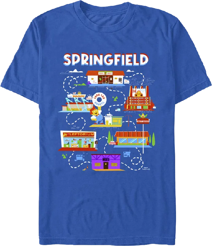 Springfield Map Simpsons T-Shirt