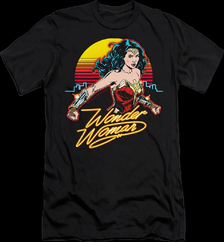 Neon Skyline Wonder Woman T-Shirt