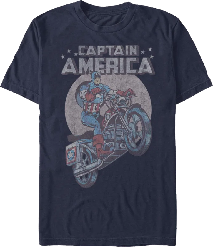 Motorcycle Captain America Marvel Comics T-Shirt