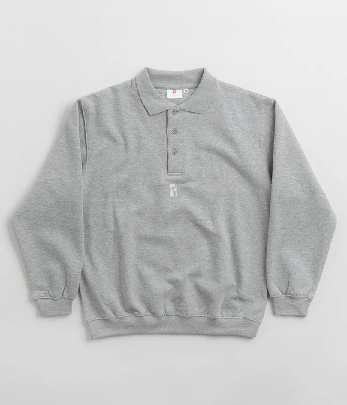 Poetic Collective Heavy Polo Sweatshirt - Heather Grey