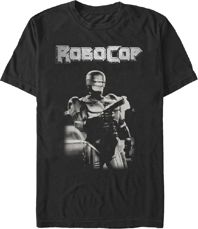 Black And White Robocop T-Shirt