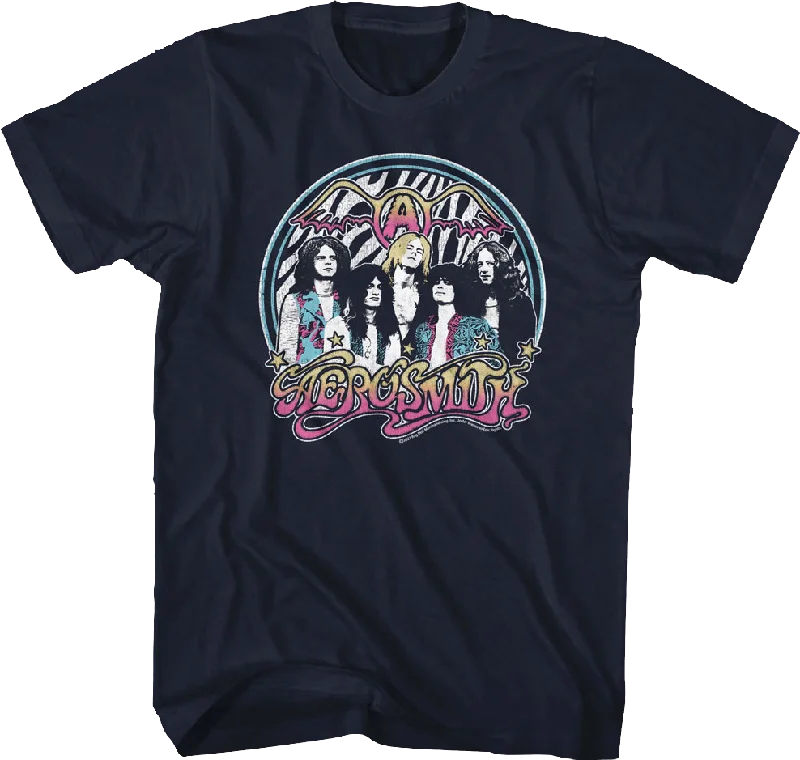 Zebra Print Group Photo Aerosmith T-Shirt