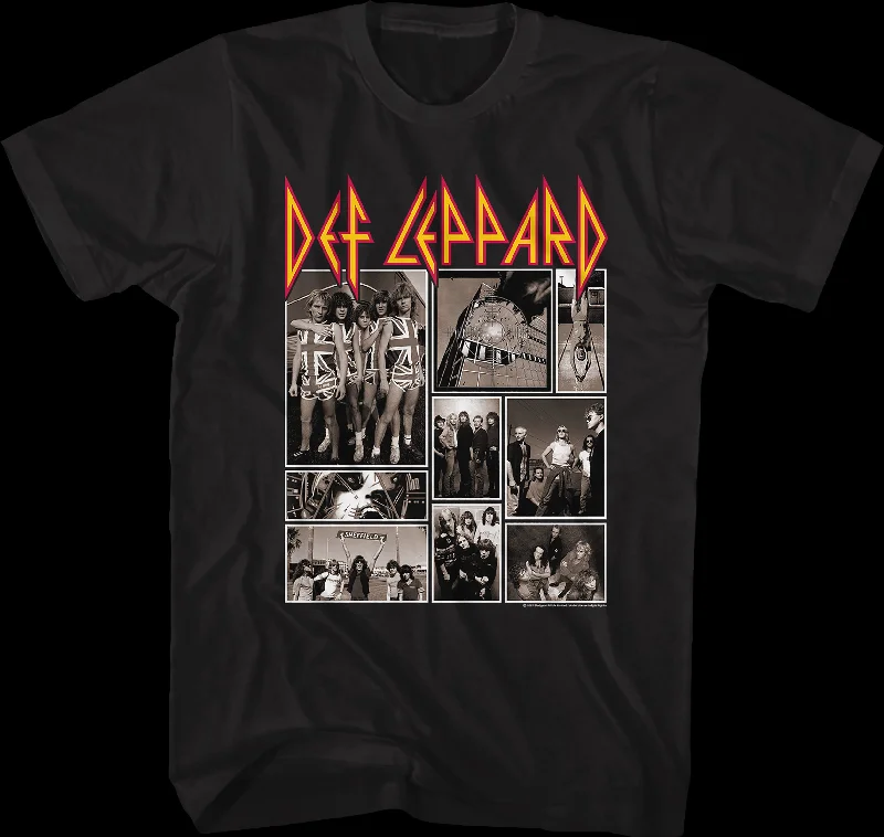 Black and White Collage Def Leppard T-Shirt