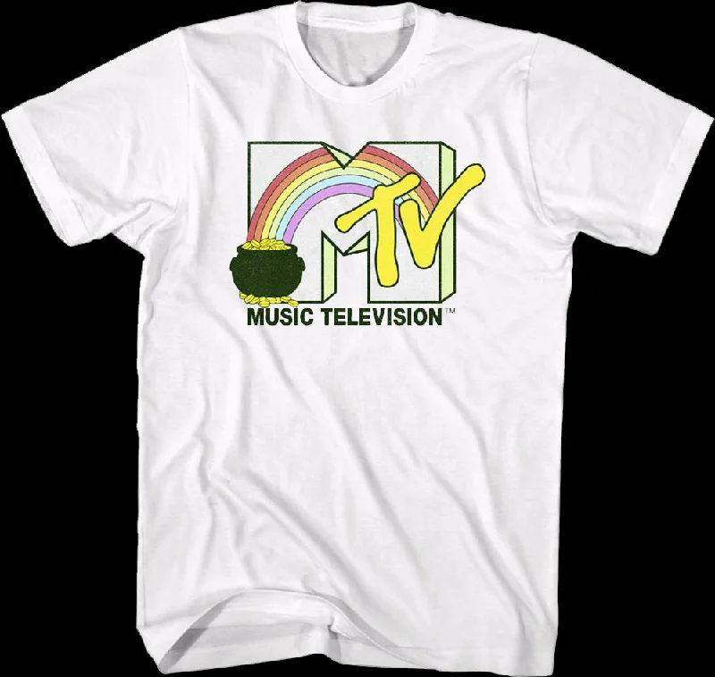 Rainbow And Pot Of Gold Logo MTV Shirt