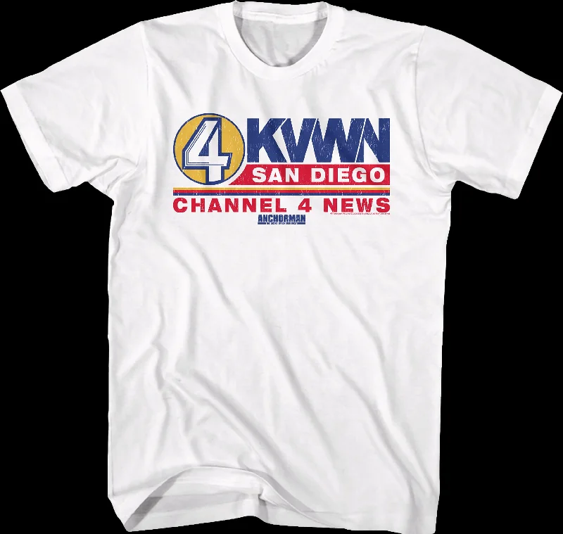 KVWN Channel 4 News Logo Anchorman T-Shirt