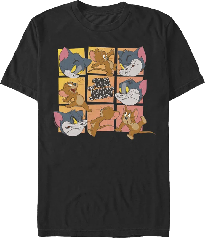 Cat And Mouse Squares Tom And Jerry T-Shirt