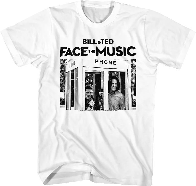 Black and White Phone Booth Bill and Ted Face the Music T-Shirt