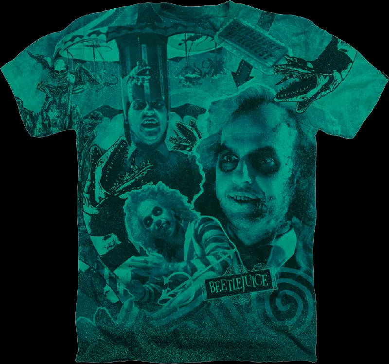 Green Collage Beetlejuice T-Shirt