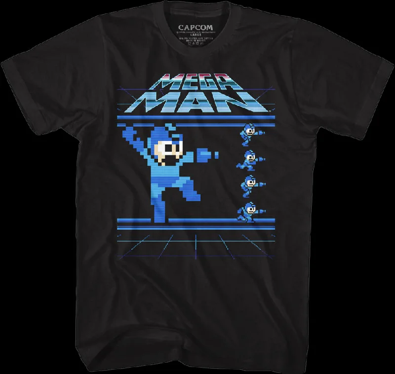 Jumping and Running Mega Man T-Shirt