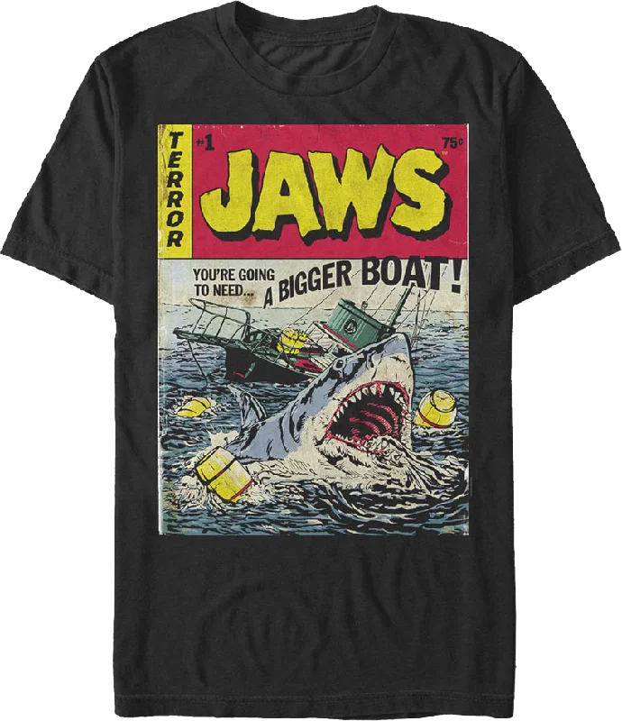 Comic Book Cover Jaws T-Shirt