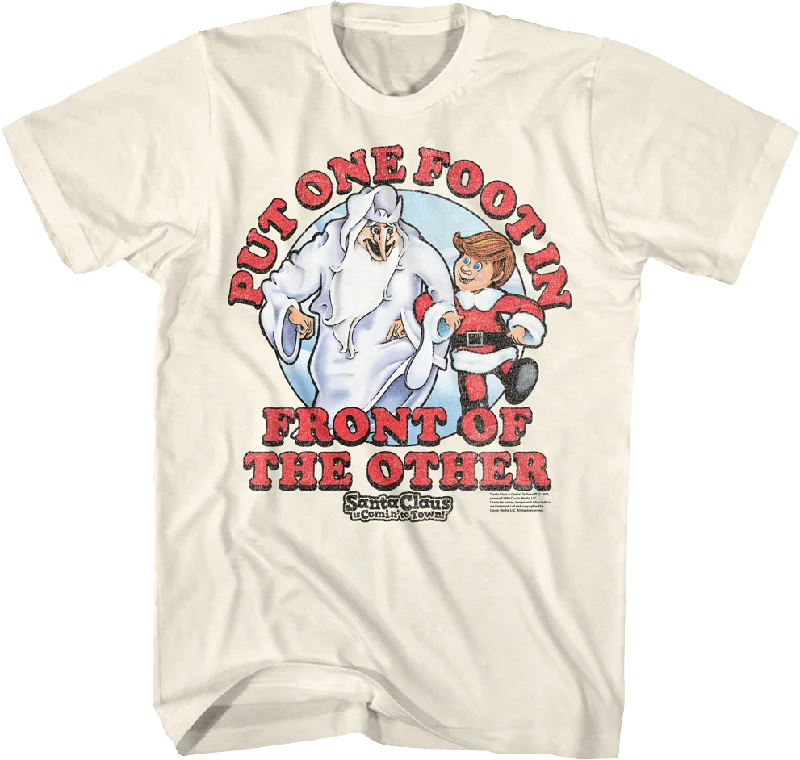 Vintage One Foot Santa Claus Is Comin' To Town Shirt