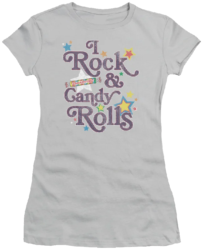 Ladies I Rock and Candy Rolls Smarties Shirt