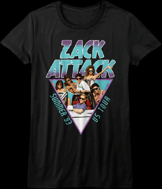 Ladies Zack Attack Summer Tour Saved By The Bell Shirt