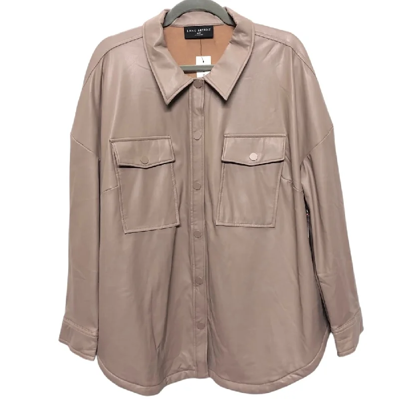 Jacket Shirt By Lane Bryant In Brown, Size:20