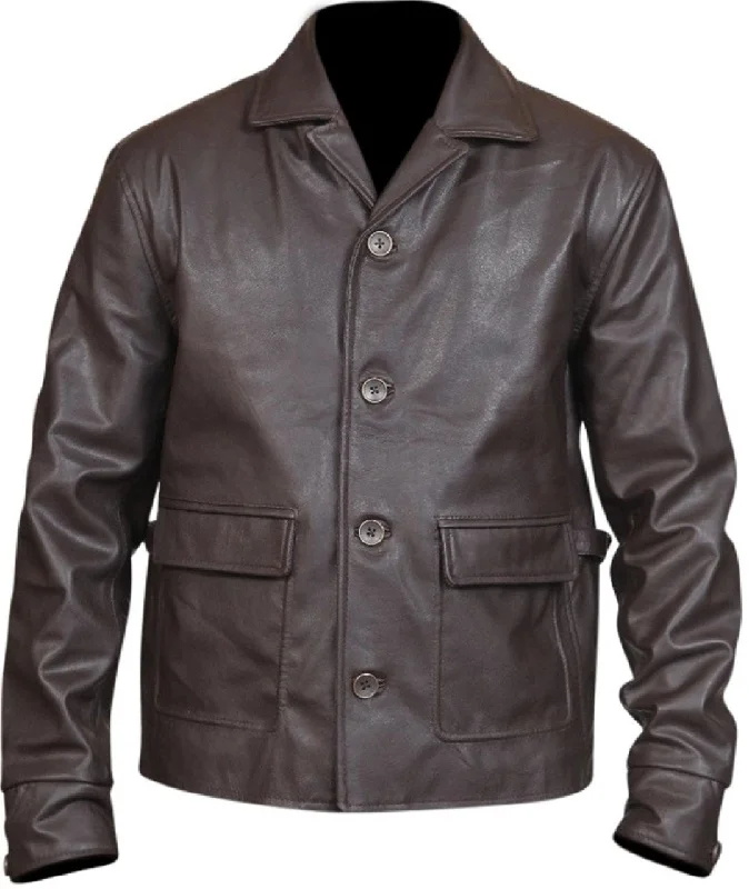 Men's Biker Designer Brown Shirt Style Leather Jacket