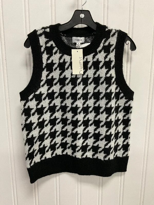 Vest Sweater By Evereve In Black & White, Size: M